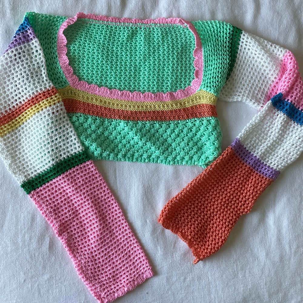 Amazon crochet cropped sweater